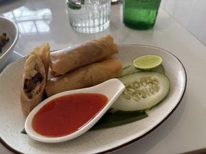 Vegetable spring rolls   at Oh My Thai in Denpasar