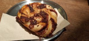 Chocolate hazelnut brioche at BOUCHE Specialty Coffee in Brussels