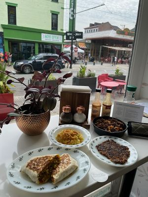 Breakfast Skillet, Breakfast Burrito, party potatoes and Crispy Goetta  at juniper seed in Cincinnati