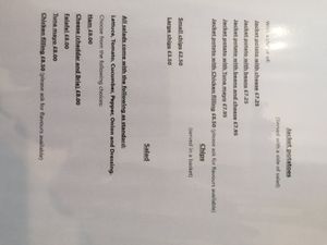 Snacks menu at Dwy Afon Cafe in Swansea