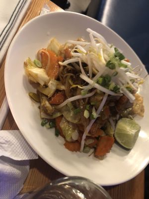 Pad Thai with Tofu no peanuts with ginger 
  at NamasTHAI by Candle in New York City