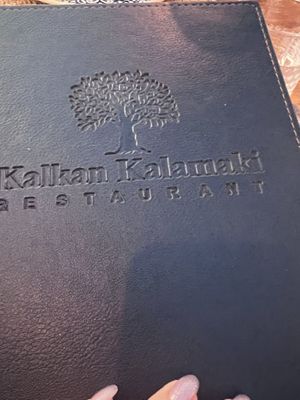 Menu cover  at Kalamaki Restaurant Kalkan in Kalkan