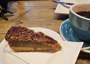 Vegan pecan pie at 200 Degrees Coffee Shop in Barnsley