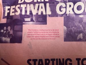 The karma menu/ newspaper  at Karma Kebab in Amsterdam