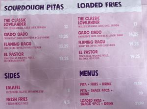 Menu  at Karma Kebab in Amsterdam