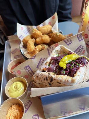 classic kebab + 12 piece snack plate  at Karma Kebab in Amsterdam