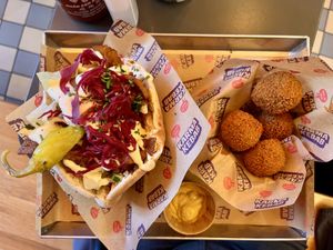 The Classic Lowlander & Bitter Balls  at Karma Kebab in Amsterdam