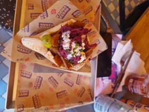 Kebab in sourdough pita (amazing pita) at Karma Kebab in Amsterdam