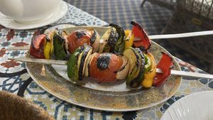grilled veggies   at Afrosiyob in Samarkand