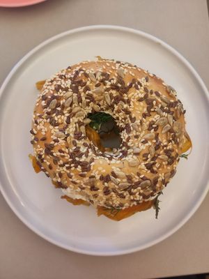 Salmon bagel at Prince Peach in Berlin