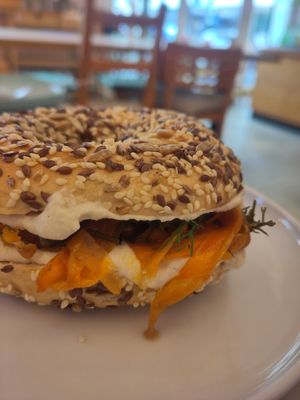Salmon bagel at Prince Peach in Berlin
