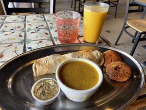   at Annapurna's World Vegetarian Cafe in Santa Fe