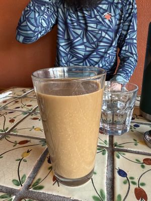 Lavender cold brew latte   at Annapurna's World Vegetarian Cafe in Santa Fe