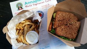 Lunch at Annapurna’s World Vegetarian Cafe at Annapurna's World Vegetarian Cafe in Santa Fe