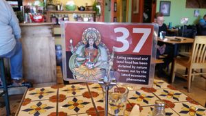 waiting for the food at Annapurna’s World Vegetarian Cafe at Annapurna's World Vegetarian Cafe in Santa Fe