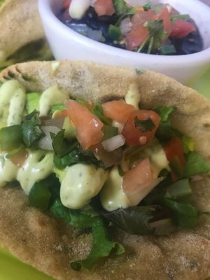 Avocado Tacos at Annapurna's World Vegetarian Cafe in Santa Fe