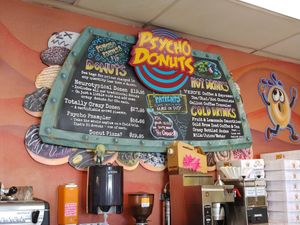 Menu at Psycho Donuts in Campbell