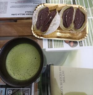 Matcha e Mochi Azuki at Moko's Matcha in Milan