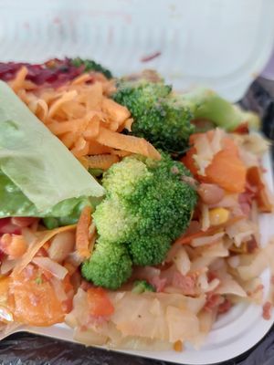 Regular size vegan meal 1.200 GYD at Juice Power in Georgetown