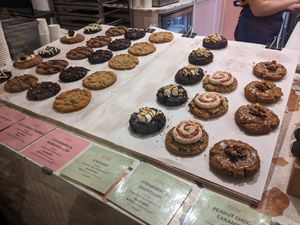 Cookie selection at The After School Cookie Club - Victoria Arcade in South West London