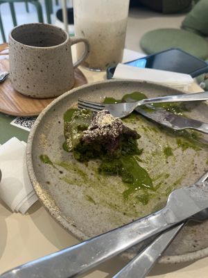 Mattcha waffle is not worth it , not very good  at Tea Stories in Amsterdam