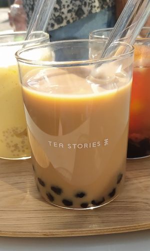 Original Milk Tea with Tapioca Pearls at Tea Stories in Amsterdam