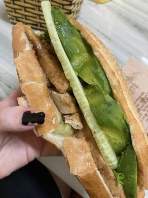 Tofu avocado bahn mi  at Banh Mi Phuong in Hoi An