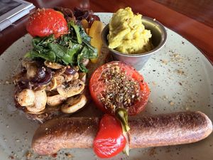 Loaded Vegan Toast: not on menu now but you can ask for it and they’ll make it!  at The Lookout Cafe in Victoria Falls