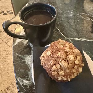 Carrot Muffin and an Americano  at Crew Collective & Café in Montreal