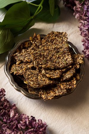 Seeded crackers at Sarrasin Boulangerie in Montreal