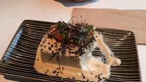 Cold tofu creamy sesame sauce at Towzen in Batam