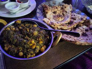 Saag puri with roti at Cafe Goa in Waterford