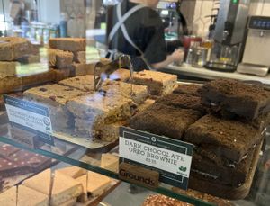 Vegan flapjacks and brownies  at Grounds Cafe in Rugeley