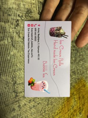 Visitenkarte  at Ice Cream Roll Bubble Tea Experience  in Corfu