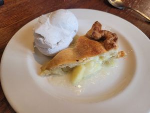 Vegan Apple Pie with Vegan Ice Cream at Mill House in Chester