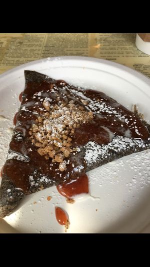 Strawberry shortcake crepe at Flint Crepe Company in Flint