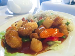 Sweet and sour mock pork at Vegie Bowl in Forest Hill