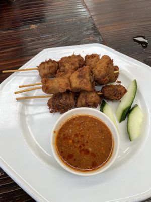 Satay skewers￼  at Vegie Bowl in Forest Hill