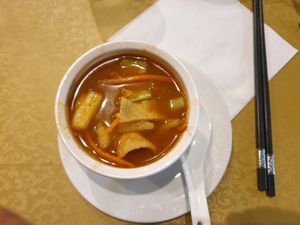 Tom yum soup $7.90 - super spicy at Vegie Bowl in Forest Hill