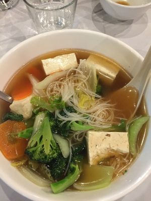 Vegetable, tofu, rice noodle soup.   at Vegie Bowl in Forest Hill