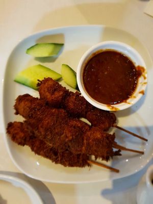 Satay Skewers at Vegie Bowl in Forest Hill