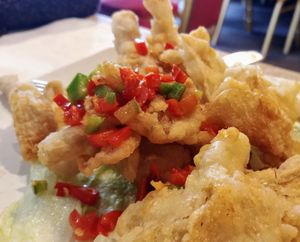 Salt & pepper abalone mushrooms at Vegie Bowl in Forest Hill