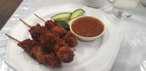 Satay skewers at Vegie Bowl in Forest Hill