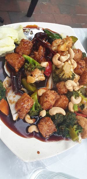 Kung pao fake chicken - sauce too sweet at Vegie Bowl in Forest Hill