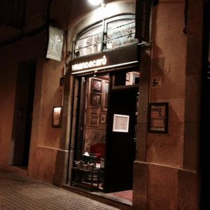 At night at Cafe Mandacaru in Barcelona