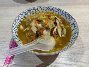 Noodle soup offered the day we visited  at Ming Ren Vegan in Zhubei