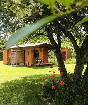The guest cabin at Crystal Woods Retreat in Wilkesport