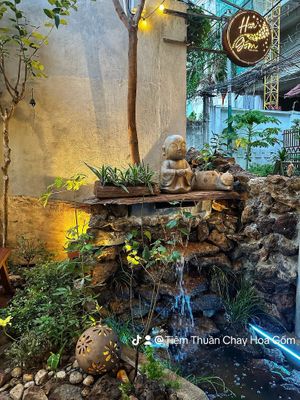 Sound of waterfall  at Hoa Gom - Plant-Based Café & Vegan House in Da Nang