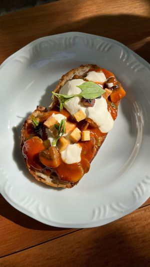 One of Mari's famous toasts.  at Brunch da Mari Marola in Rio De Janeiro