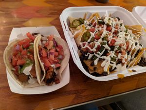 Tacos and Nachos at Honest Tom's Taco Shop in Philadelphia